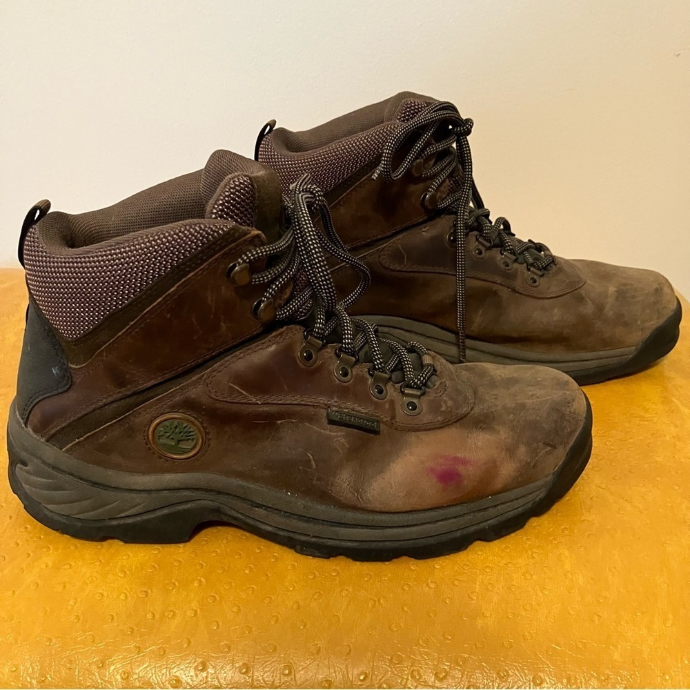 Timberland White Ledge Hiking Boots Mens Dark Brown Leather Ankle Waterproof 9 - Picture 3 of 11